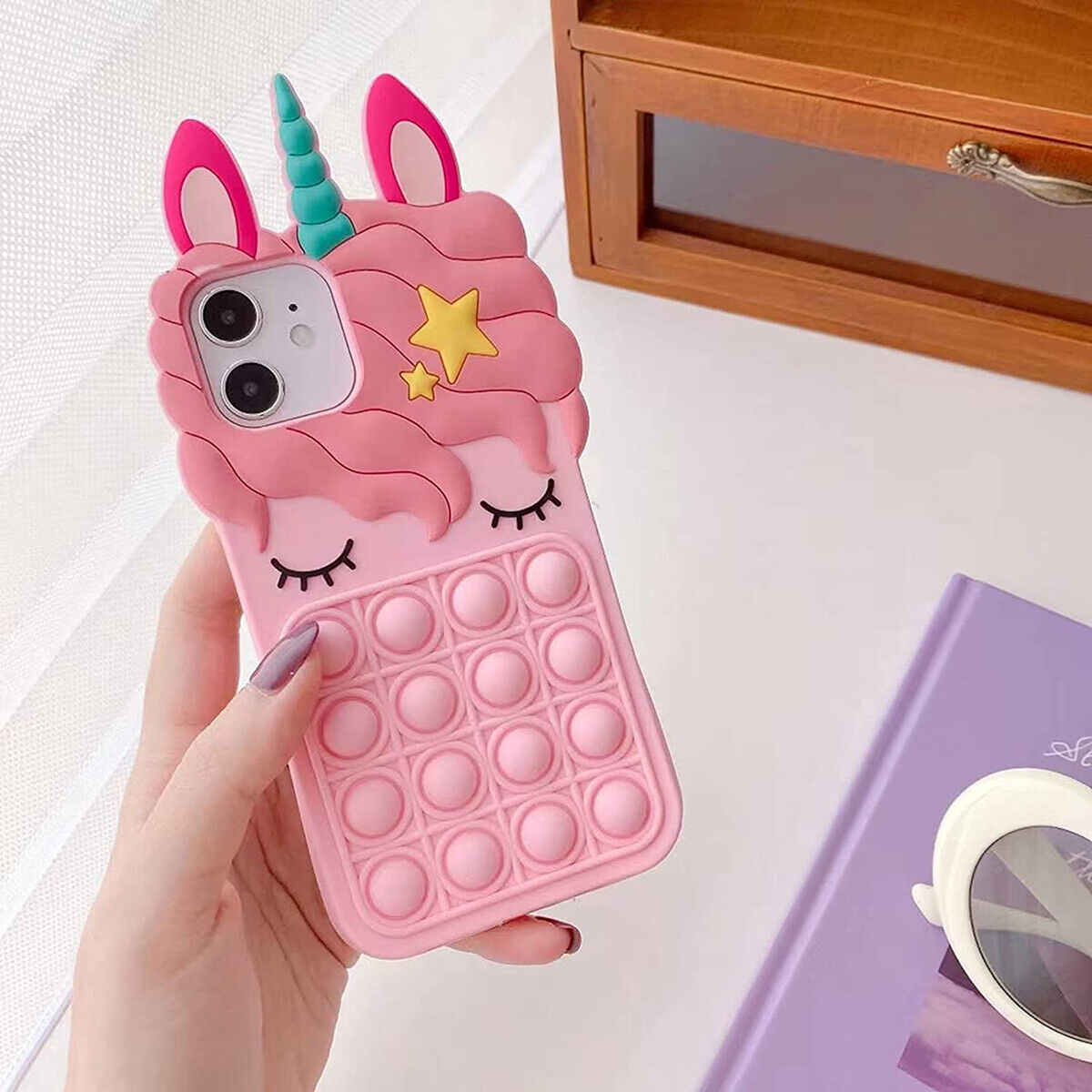 Case para iPhone Pop-up Unicorn - Rosa