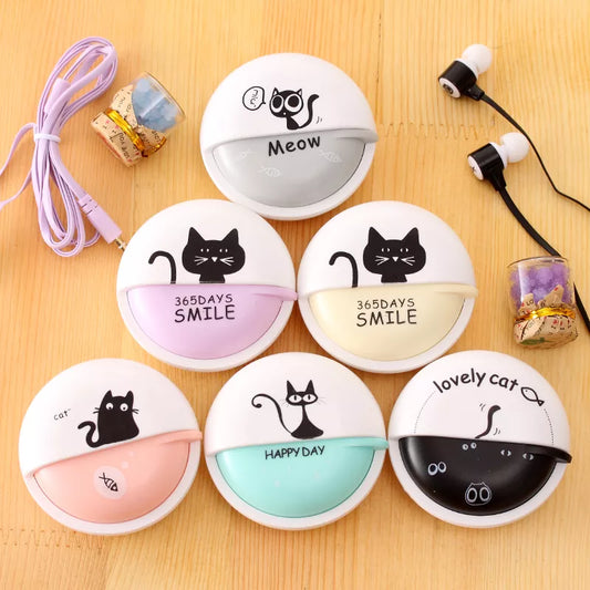 Audífonos Kawaii de cableado - Happy Cat
