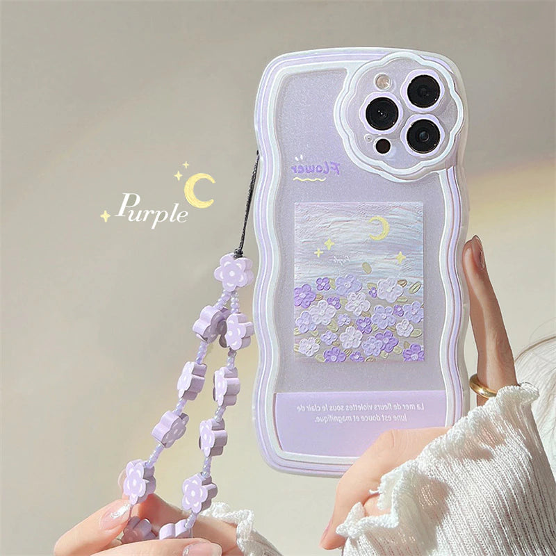 Case para iPhone Diseño Kawaii Moon Flower - Korean Style