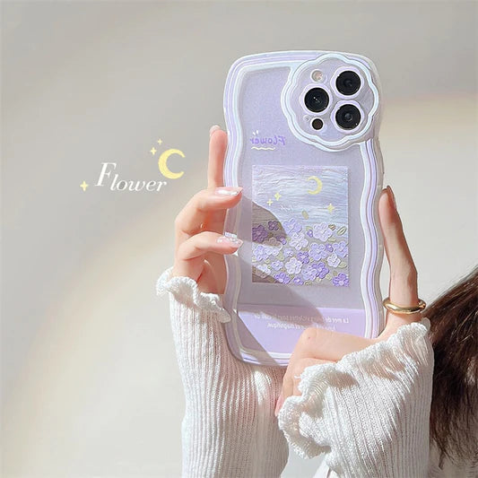 Case para iPhone Diseño Kawaii Moon Flower - Korean Style