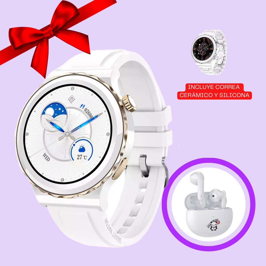 PACK THE QUEEN - Smartwatch GT3 Pro + Auriculares Bluetooth "Angry Bear" QT5