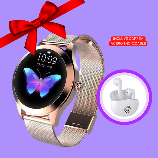 PACK PRINCESS STYLE - Smartwatch Princess Design KW10 y Auriculares Bluetooth "Angry Bear" QT5